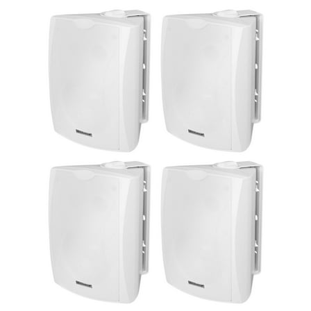 4) Rockville WET-5W 70V 5.25" IPX55 White Commercial Indoor/Outdoor Wall Speakers