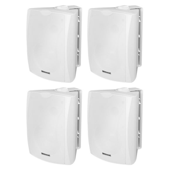 4) Rockville WET-5W 70V 5.25" IPX55 White Commercial Indoor/Outdoor Wall Speakers