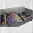 thumbnail image 6 of Clouds Soft Flannel Fleece Throw Blanket, Reflection Pink Colored Clouds in Water Mirroring Scenic Weather Activity Picture, Cozy Plush for Indoor and Outdoor Use, 60" x 80", Blue, by Ambesonne, 6 of 6