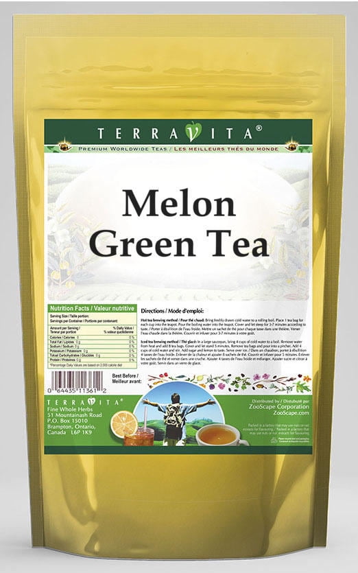 TerraVita Melon Green Tea, (Melon, Green Tea Bags, 25 Tea Bags, 1Pack