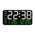 thumbnail image 1 of Reloj despertador digital LED Reloj de escritorio digital Ligero Regulador de intensidad Dos configuraciones de alarma Negro con luz verde., 1 of 9