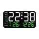 thumbnail image 1 of Reloj despertador digital con fecha y temperatura para dormitorio, sala de estar y escritorio. Negro con luz verde., 1 of 9
