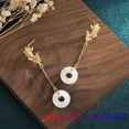thumbnail image 3 of K-KED White Jade Carp Earrings Chinese Women Ear Studs 925 Silver Delicate Jewelry Natural, 3 of 5