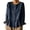 Navy, variant on Cotton Linen Tops for Women Long Sleeve Peplum Blouses Button Front Crewneck Ruffle Hem Casual Loose Fit Fall Shirts