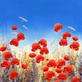 thumbnail image 2 of Mayes, Hilary 20x20 Black Ornate Wood Framed with Double Matting Museum Art Print Titled - Dancing Poppies, 2 of 4