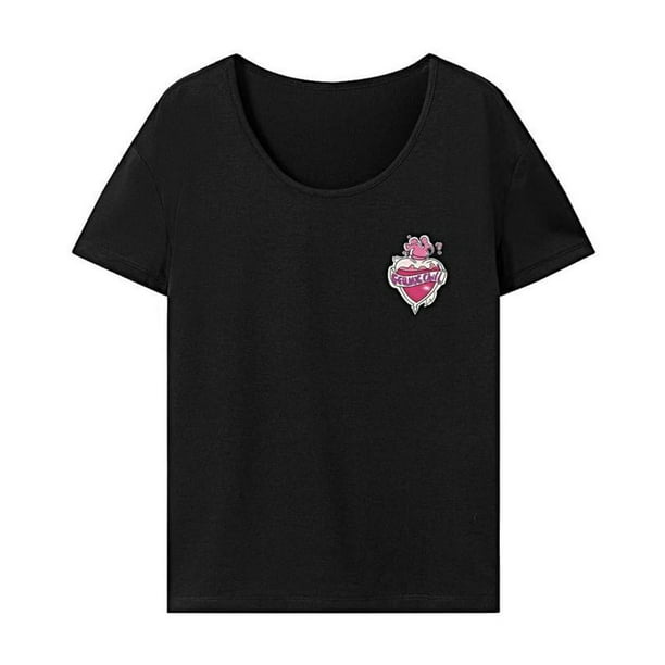 Camiseta básica de mujer jinwen de manga corta con cuello redondo para compras deportivas M