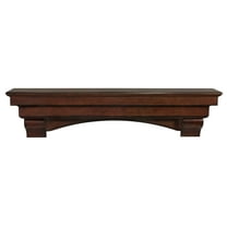 Pearl Mantels Auburn Versatile Premium Wood Mantel Shelf, Lightly Distressed Cherry Finish, 60"L & 10"D, Hang Alone, with Corbels or with Corbels and Arch (Included)