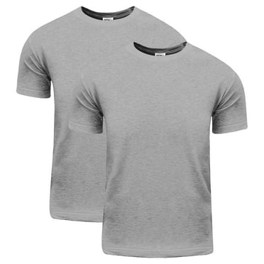 2 Pack Shaka Wear Men's Active Comfort Cotton Short Sleeve Crew Neck T-Shirt - Heather Gray - Large