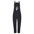 thumbnail image 3 of Idoravan Jumpsuit for Women Clearance Fashion Women Casual Cold Shoulder Jumpsuit PrintSuspender Jumpsuits Wide Pocket Leg Pant, 3 of 4