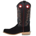 thumbnail image 2 of Old West Western Boots Boys Leather Fancy Stitched Suede Black 8203Y, 2 of 5