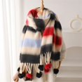 thumbnail image 2 of Bufanda gruesa y cálida de invierno para mujer, bufandas de imitación de cachemira para hombre, bufandas de moda para niñas, suaves, con flecos, bolas de pelo, regalos de vacaciones, a prueba de frío, 2 of 4