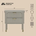 thumbnail image 4 of Park Contemporary 24" Nightstand in Gray (2-Drawer), 4 of 9