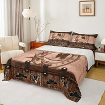 Manfei Texas Star Boots Twin Sheet Sets 3pcs for Kids Children Teens,Western Cowboy Twin Fitted Sheet Microfiber,Lodge Cabin Breathable Flat Sheet,Lightweight Room Decor