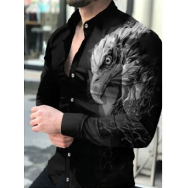 Camisas de lujo a la moda para hombre, camisas de un solo pecho, blusa informal con estampado heráldico rojo de manga larga, cárdigan hawaiano para fiesta de graduación para hombre
