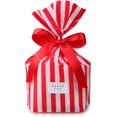 thumbnail image 1 of Sacs en cellophane Transparents à Rayures Rouges pour Bonbons, Sacs en Plastique pour Friandises, Lot de 50, 1 of 4