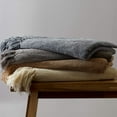 thumbnail image 4 of Contemporary Home Living Beige Soft Rectangular Chenille Polyester Decorative Throw 50" x 60", 4 of 11