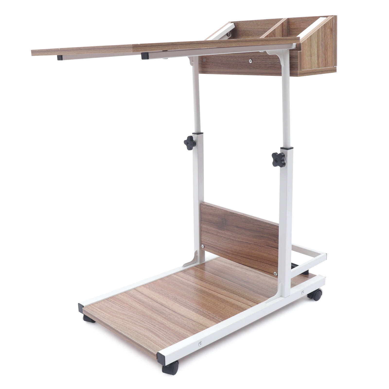 Adjustable Height Laptop Desk Rolling Bedside Table Computer Over Bed Standing