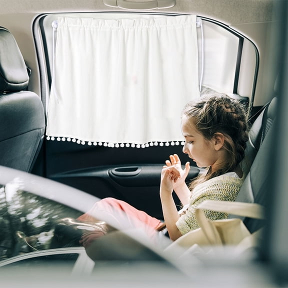 Qonioi Car Sun Shade Curtain, Heat Insulation Window Shade for Cars, Cute Cloth Sunscreen Curtain for Baby SUV Minivan Rear Side Windows