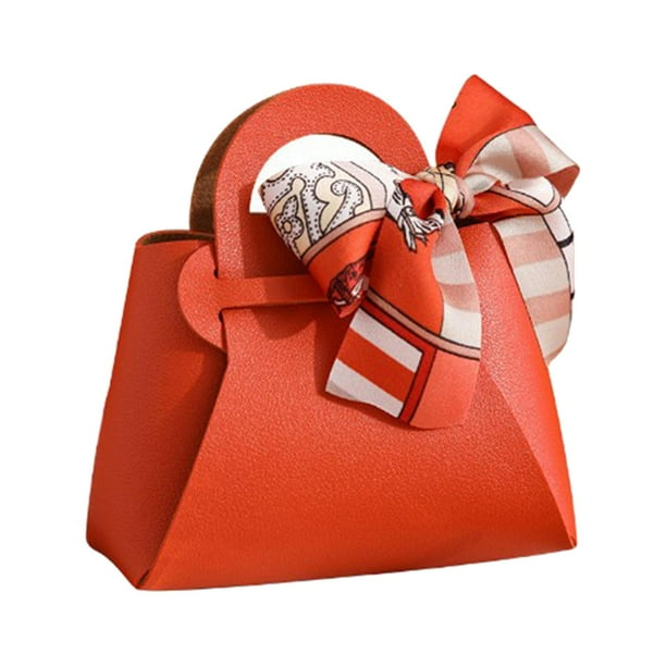 5 bolsas creativas para regalos de boda, bolso de mano y caja de regalo con asa, caja de dulces Naranja
