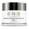 thumbnail image 2 of SNS Nails Pink and White French Dipping Powder 2oz Free Shipping! NO U/V NO SMELL (French White Glitter F3), 2 of 2