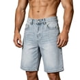 thumbnail image 2 of Guluxicc Men's Denim Golf Shorts Button Summer Business Casual Shorts with Pockets, 2 of 6