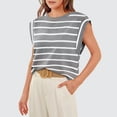 thumbnail image 3 of FLMEI Women Summer Tank Tunic Tops Casual Striped Tshirts Sleeveless Tees Round Neck T, 3 of 8