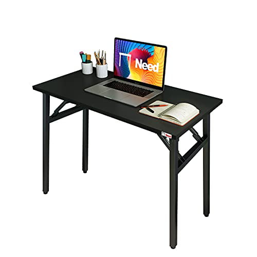 Need Folding Desk 31 1 2 Length, Portable Folding Computer Desk Laptop Table Workstation Furniture Black