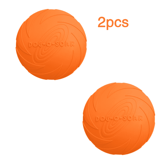 2 Pack Dog Flying Disc, 8.7inches Durable Pet Interactive Toys,Soft Rubber Interactive Lightweight Flying Disc Dog Toy for Medium Large Dogs - Floats in Water & Safe on Teeth,Orange