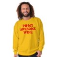 thumbnail image 5 of I Love My Awesome Wife Cute Husband Men's Crewneck Sweatshirt Brisco Brands S, 5 of 6