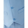 thumbnail image 4 of Wehilion Boys Suit 4PC Baby Suits Wedding Party Vest Suit Set Little Gentleman Waistcoat Prom Tuxedo Dress suit Outerwear Party Vest+Shirt+Tie+Pants Outfits Clothes Set for Kids Light blue 3T, 4 of 5