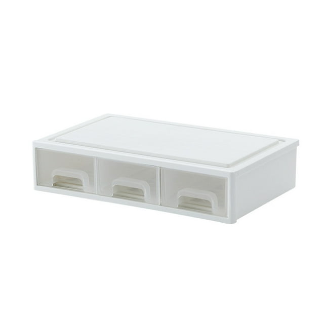 fastboy 1/2/3 White Efficient Workspace With Stacked Drawers Simple And Fashionable Transparent Storage Drawers Three lattices 1 Pc