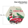 thumbnail image 2 of Junzan Merry Christmas 1 Print Coasters for Drinks - Leather Coasters Set of 4 for Coffee Table for Housewarming/Kitchen/Bar/Decor-Hexagon, 2 of 6