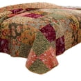 thumbnail image 2 of Kamet 2 Piece Fabric Twin Size Bedspread Set with Floral Prints, Multicolor- Saltoro Sherpi, 2 of 6