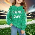 thumbnail image 2 of shqvo Football Sweatshirts for Girls Sequin Game Day Outfits Vintage Long Sleeve Football Graphic Crewneck Oversized Shirt Pullover 2025, 2 of 4
