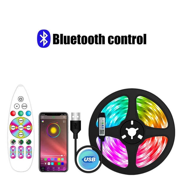 Tira de luces Led WIFI 5050 RGB con Bluetooth, 1M-30M, 5V, tira de led USB, retroiluminación de TV, decoración de habitación, cinta Led, cinta Flexible de diodo Dengxun unisex