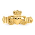 thumbnail image 5 of 14K Yellow Gold Ring Band Themed Polished Ladie's Claddagh, Size 8, 5 of 5