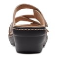 thumbnail image 2 of COLLECTION BY CLARKS Womens Brown Hook And Loop Comfort Strappy Karli Round Toe Wedge Slip On Sandals 11 M, 2 of 3