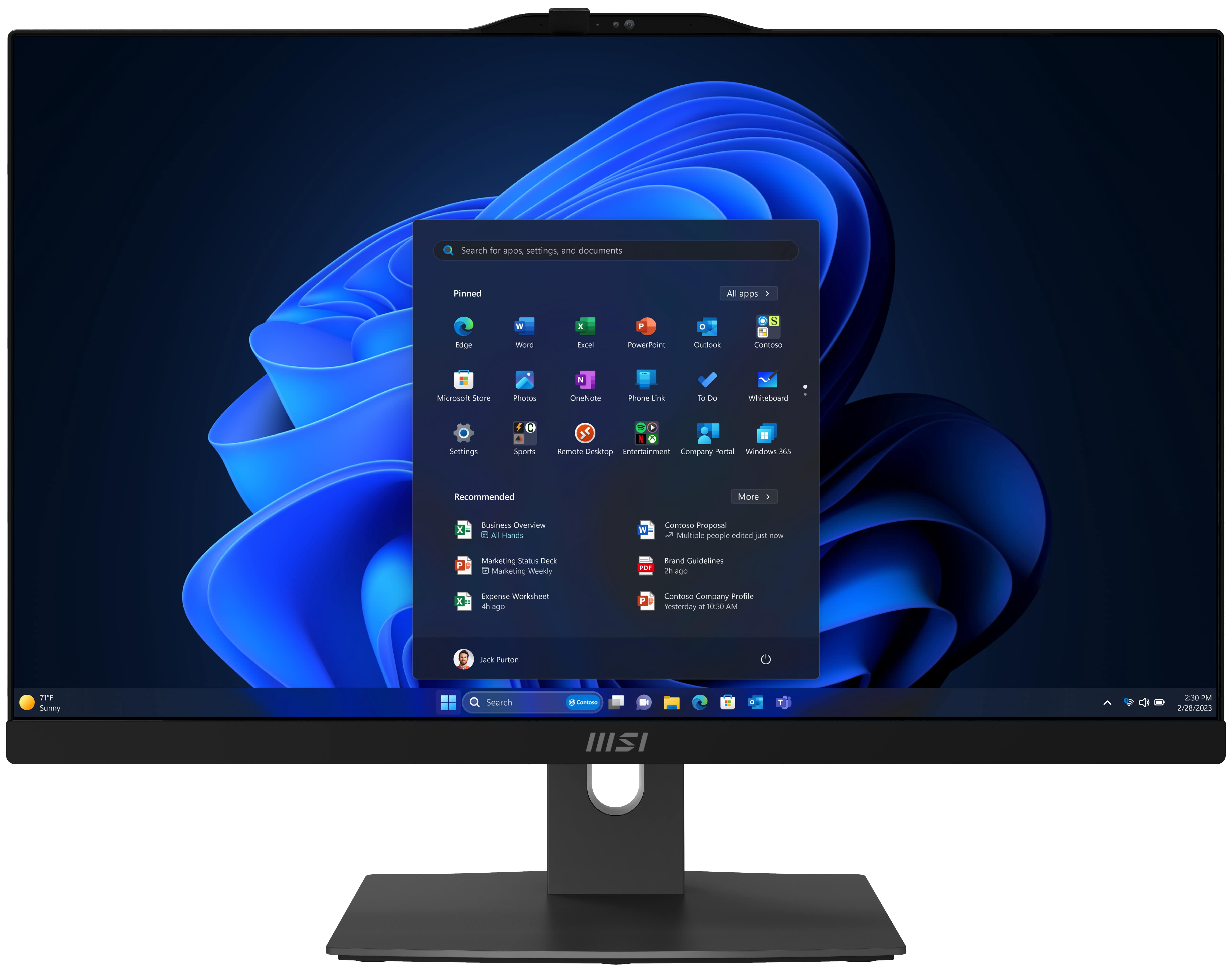 MSI Modern All-in-One Desktop 23.8" FHD Touchscreen, Intel Core 7 150U, 16GB RAM, 1TB HD, 1TB SSD, Windows 11 Home
