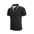 thumbnail image 4 of Men Polo Shirts Short Sleeve with Pocket Sport Wicking Shirts for Men Casual Athletic Collared T-Shirts Big and Tall Size S-5XL Black, 4 of 5