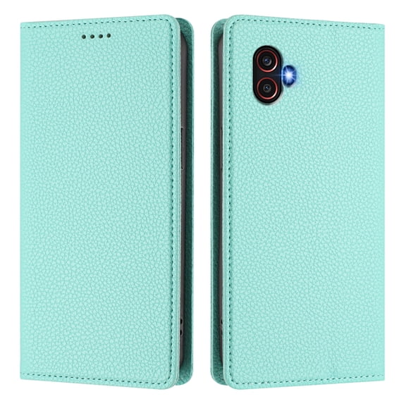 Magnetic Flip Wallet Case for Samsung Galaxy X Cover 6 Pro,Compatible Card Holder with RFID Protection Built-in Stand TPU   PU Leather Phone Cover, Mint green