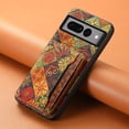 thumbnail image 6 of for Google Pixel 7 Pro Luxury Premium PU Leather + TPU Case with 3 Card Slots, Kickstand Back Case Floral Pattern Skin-Friendly Shock-resistance Cover for Google Pixel 7 Pro, Autumn, 6 of 6