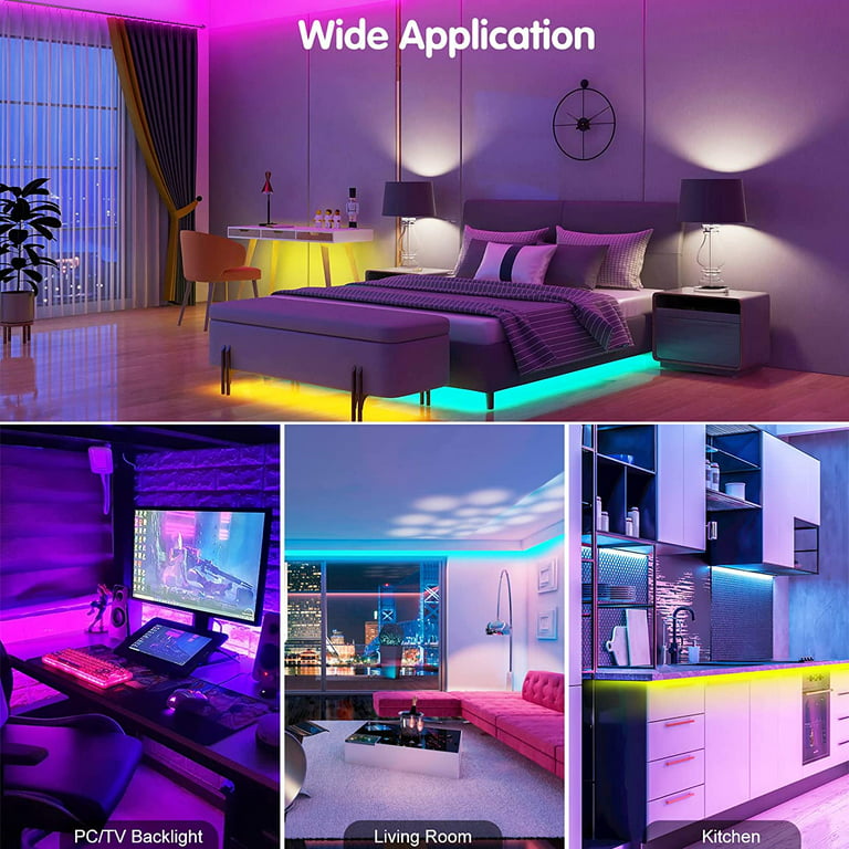 ZATAYE Led Lights for Bedroom 100 FT, Led Lights with App Control ...
