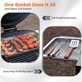 thumbnail image 4 of Flintex 22" Kamado Charcoal Grill & Smoker, Egg-Style Grill with Cast Iron Grates, Prep Table and Storage Cart for Outdoor BBQ, 4 of 9
