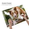 thumbnail image 2 of Border Collie Leaping Agility 1000-Piece Wooden Jigsaw Puzzle for Adults, Fun & Challenging Family Game, Stylish Wall Decor & Holiday Gift, 2 of 7