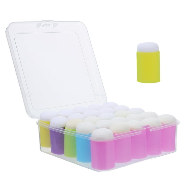 ColoMX 25 aplicadores de esponja para pintar con los dedos: esponjas para pintar con los dedos, herramientas para pintar caras, manualidades, tarjetas.