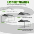 thumbnail image 4 of ECOLINEAR Carport 10x20 ft Heavy Duty Carport, Outdoor Potable Garage with 6 Galvanised Steel Pipes, Carport Canopy with Anti UV All-Season Waterproof Tarp, Car Canopy for Cars,Trucks, Boats(Grey), 4 of 7