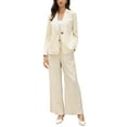 thumbnail image 2 of INSPIRE CHIC Cotton Linen Blazers for Women's Business Casual One Button Work Jacket Office Suit S Beige, 2 of 6