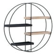 thumbnail image 5 of Linon Lester Round 4-Shelf Wall Storage, Black Iron Frame with Gray Wash Finish, 5 of 11