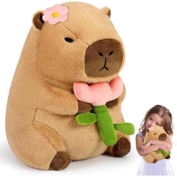 Peluche Conejillo de Indias acuático,Simpático y Suave Conejillo de Indias de Felpa,Siesta y Compañero de Juego para NiñosAlmohada de Felpa Capibara,Regalos de Navidad (Cobayas de agua-03-30CM)