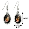 thumbnail image 4 of Soccer Ball Football Cartoon Flames Novelty Dangling Drop Oval Charm Earrings, 4 of 4